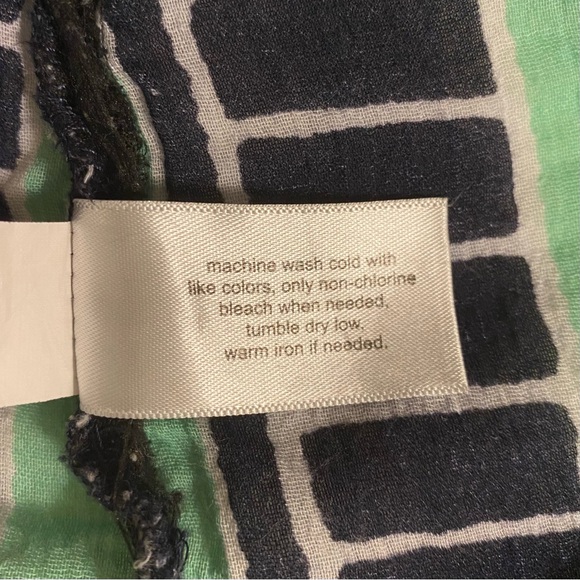 Lane Bryant Navy and Green Striped Cotton Blouse EUC - Picture 10 of 10